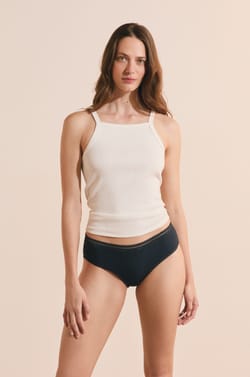 Boyshort in Microfiber with Lace Details;${refinementColor}