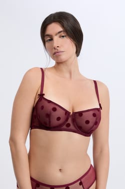 Bra No.9 - Balconette in flocked tulle;${refinementColor}