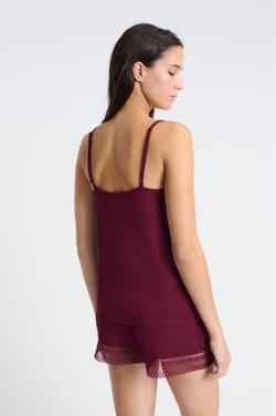 Lace Camisole with Thin Straps;${refinementColor}