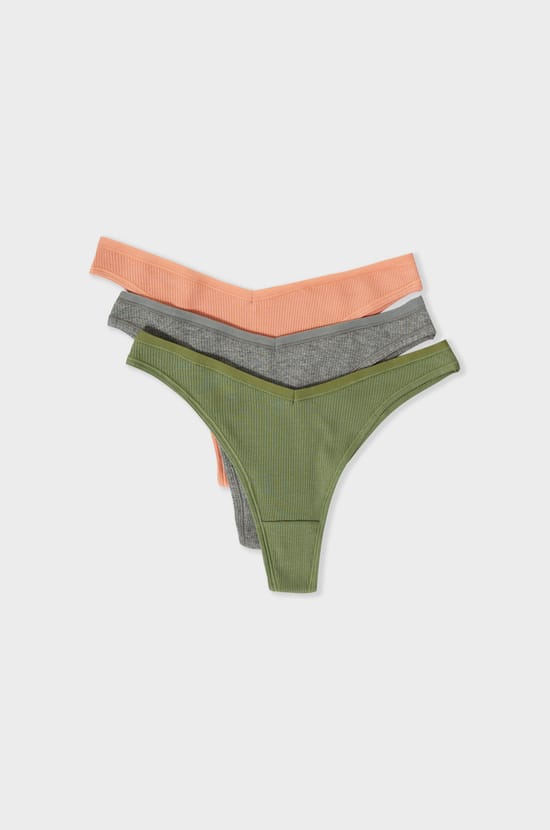 3er-Pack Tangas aus Baumwolle;${refinementColor}