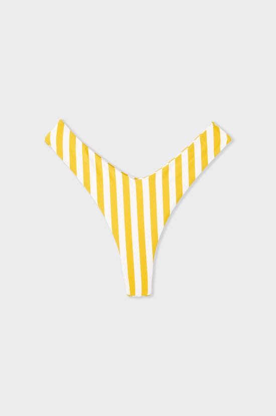 Gestreifter High-Leg Brasilianischer Bikini-Slip;${refinementColor}