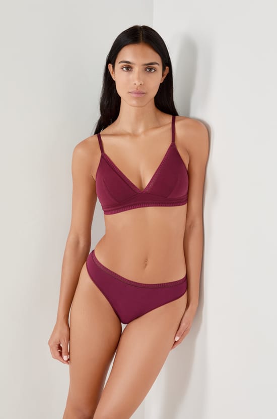 Soutien-gorge sans armatures coques fines en coton;${refinementColor}