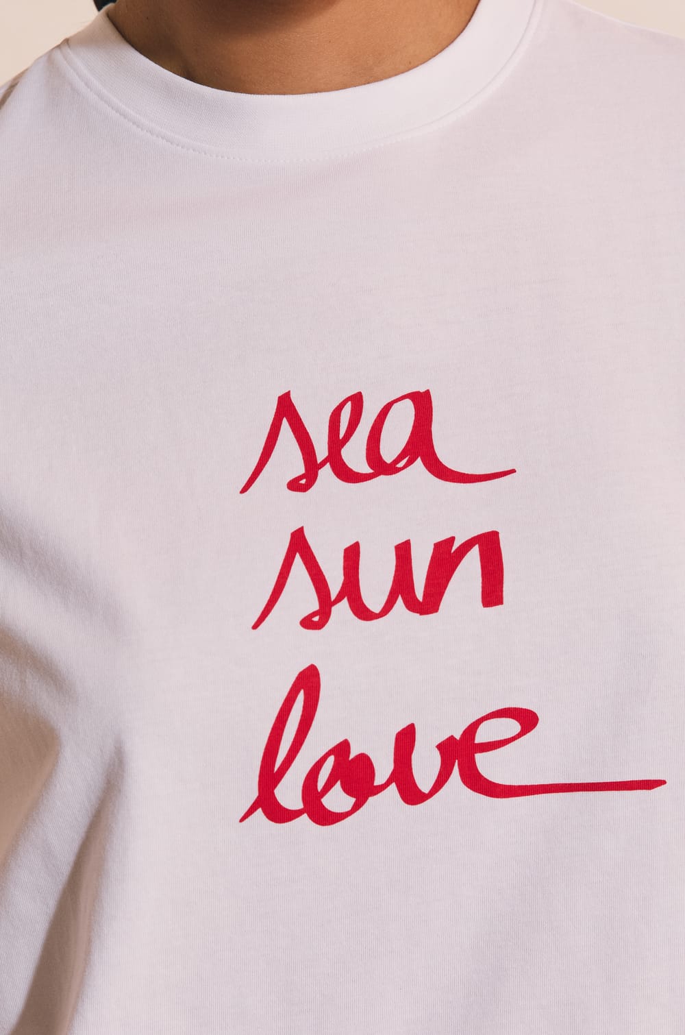 T-shirt de pyjama en coton &agrave; inscription "sea sun love;${refinementColor}