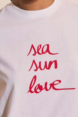 T-shirt de pyjama en coton &agrave; inscription "sea sun love;${refinementColor}