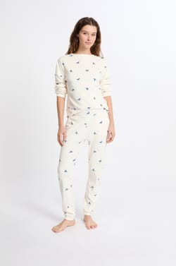 2-Piece Pajama Set With Heart Motifs Velvet Effect;${refinementColor}