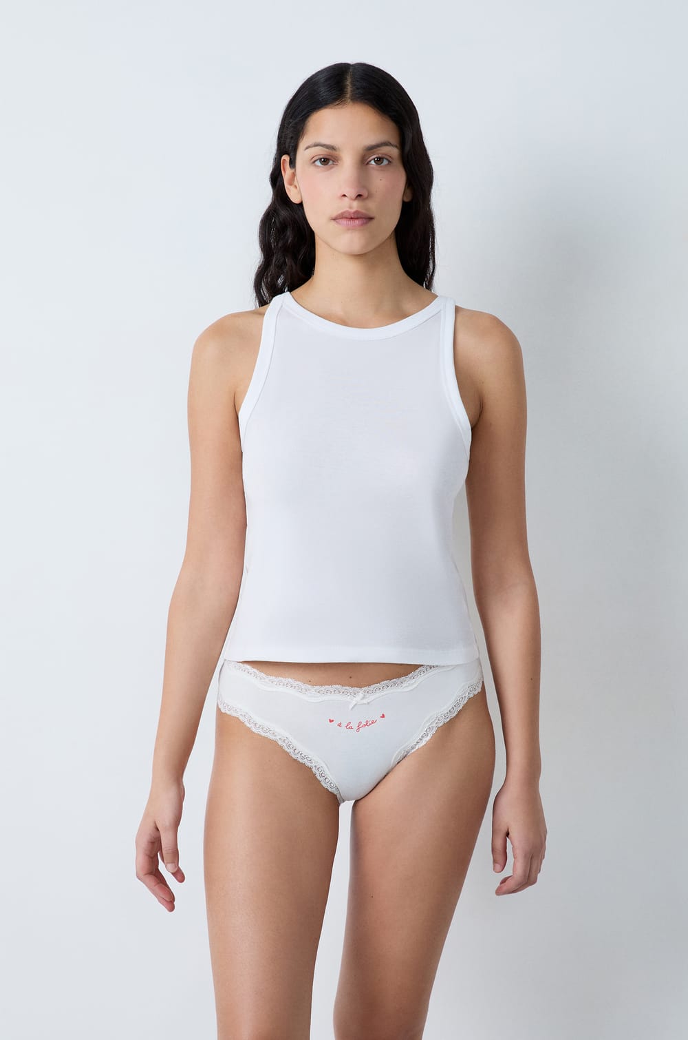 Packde 3 braguitas de algodón y encaje;${refinementColor}