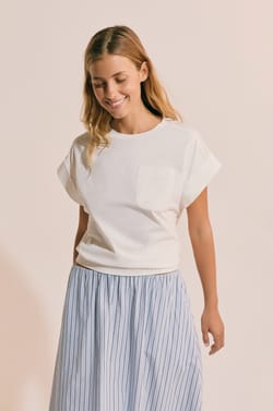 T-shirt &agrave; manches courtes en coton;${refinementColor}