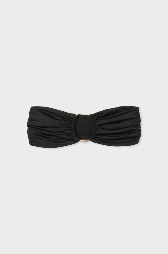 Bandeau haut de maillot détail anneau satiné;${refinementColor}