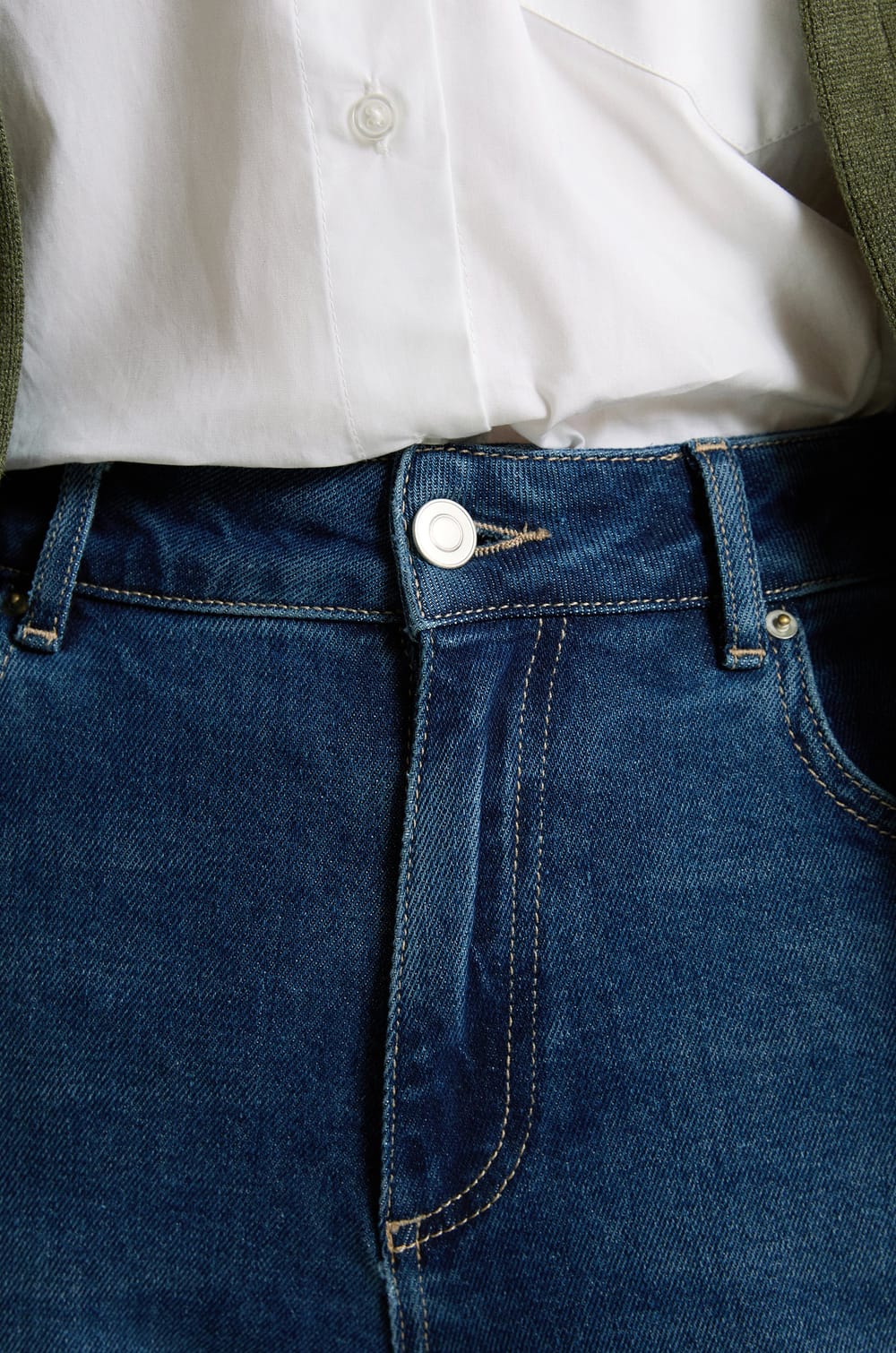 Straight cotton jeans;${refinementColor}