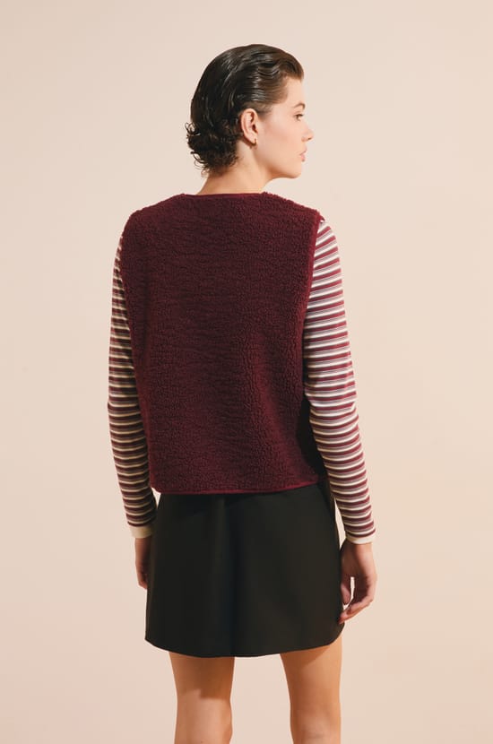 Veste sans manches effet sherpa;${refinementColor}