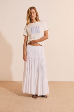 Short-sleeved T-shirt with "la vie est belle" inscription;${refinementColor}