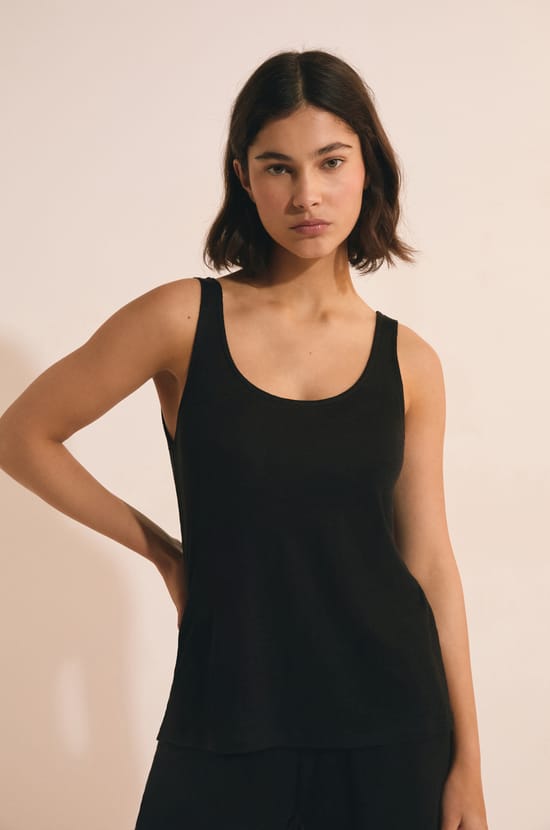 Top de tirantes 100% lino;${refinementColor}