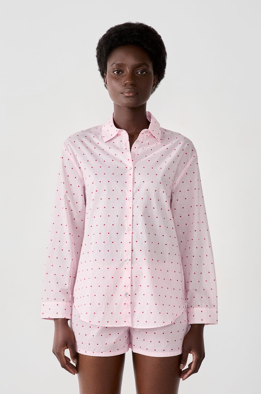 Chemise de pyjama à coeurs;${refinementColor}