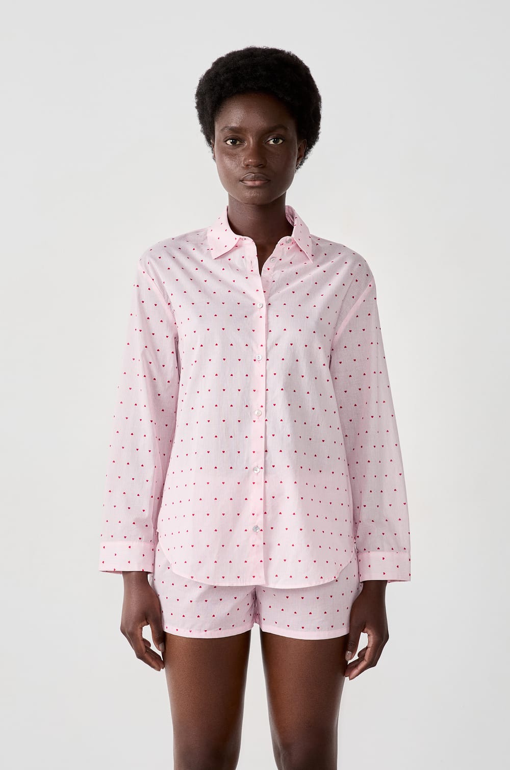 Chemise de pyjama à coeurs;${refinementColor}