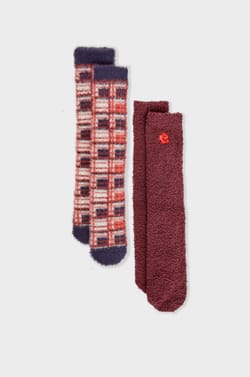 Chaussettes à motifs en fausse fourrure;${refinementColor}