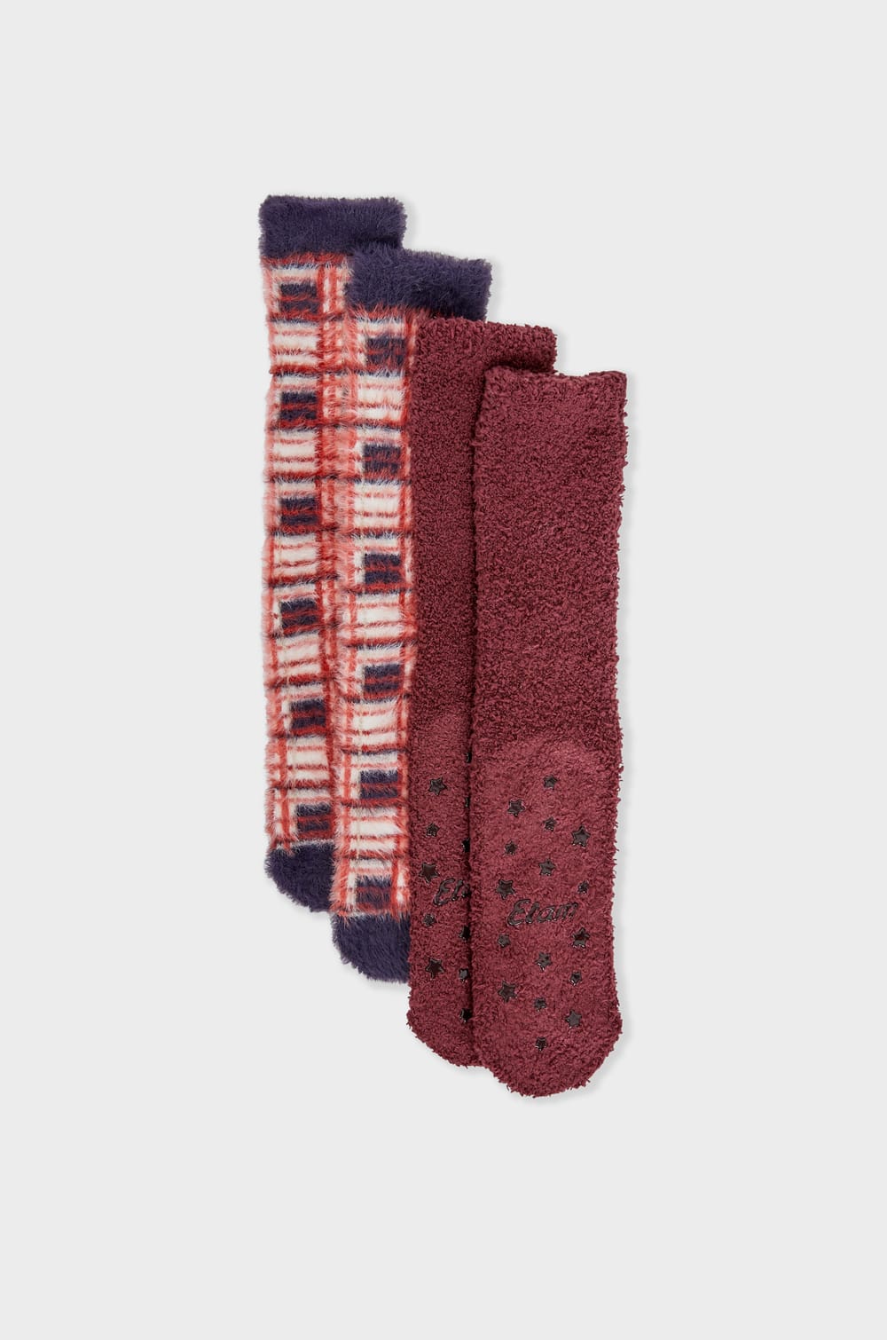 Chaussettes à motifs en fausse fourrure;${refinementColor}