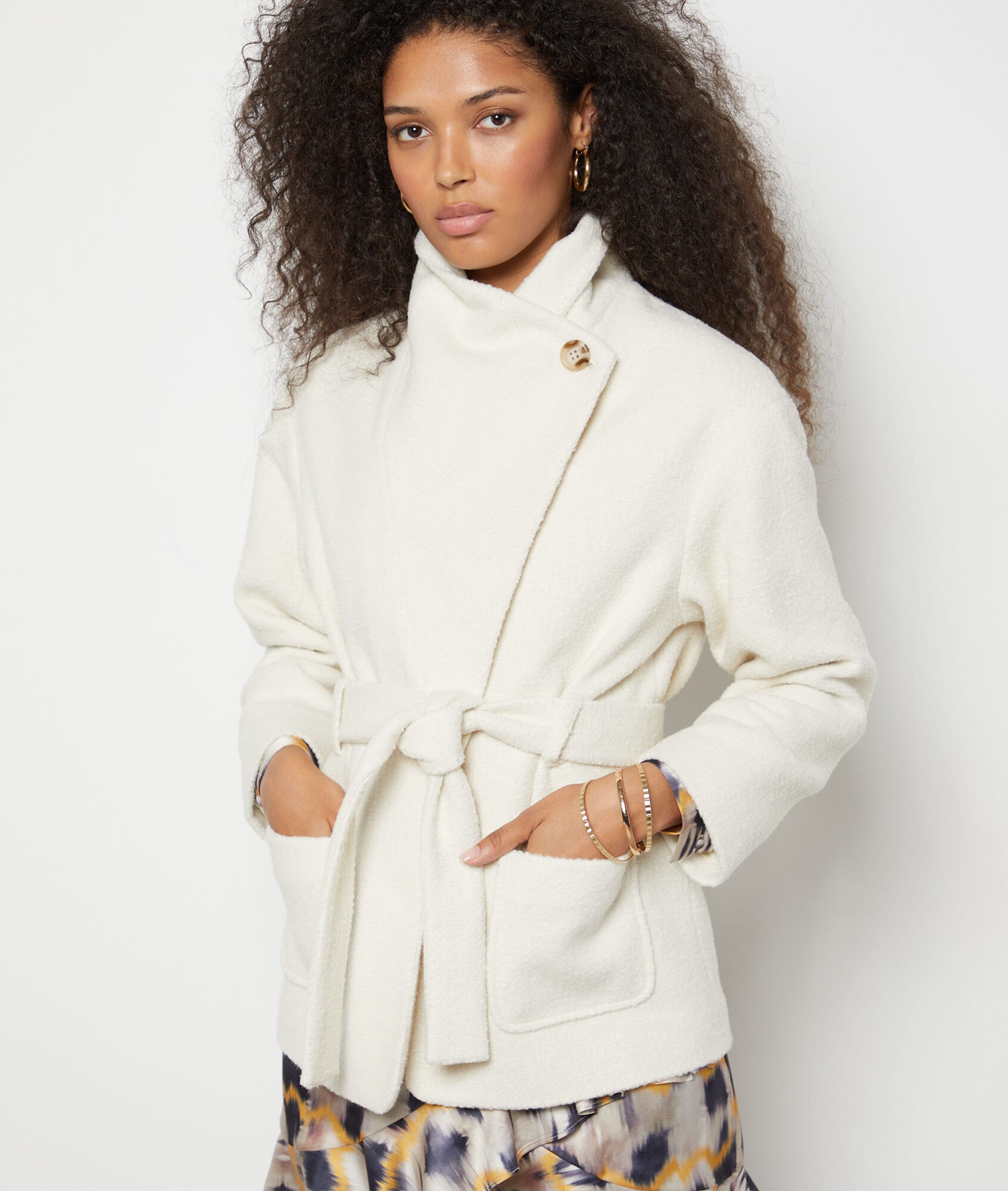 Short Coat With Tie Belt MALI BLANC ETAM
